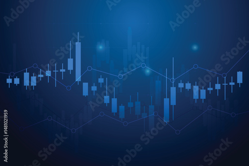 candlestick chart business background