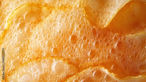 crispy potato chips, golden brown surface with bubbly texture