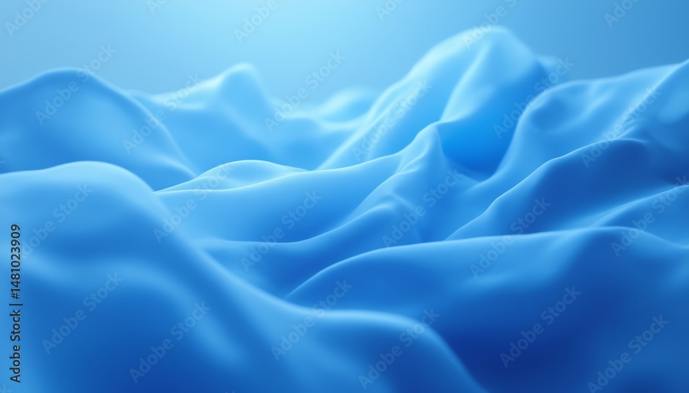Obraz premium Soft blue waves flowing gracefully in light.