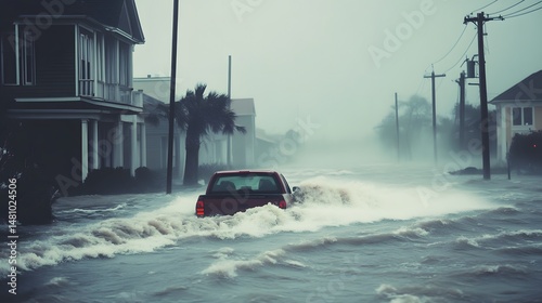 Evacuation scene during hurricane highlighting importance of safety measures in disasters