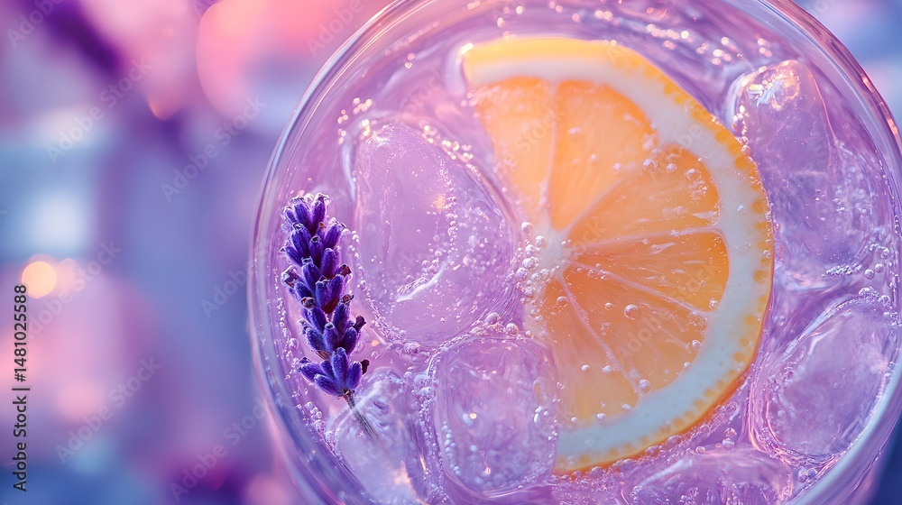Lavender Lemonade Cocktail. Gin, homemade lavender syrup, fresh lemon juice, served with a sprig of lavender and a lemon wheel