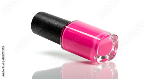 Pink nail polish bottle.

