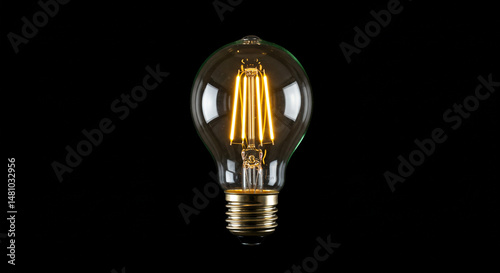 Another vintage light bulb with a glowing filament.
