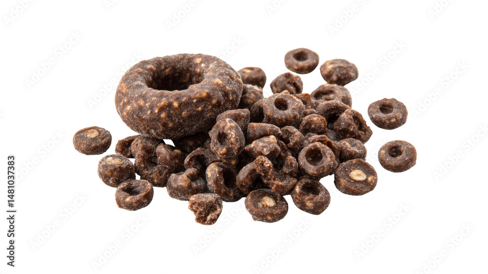 Chocolate Cereal Rings and Donut - Delicious Breakfast or Snack Chocolate Cereal Rings and Donut - Delicious Breakfast or Snack