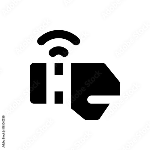 Illustration of a contactless payment method with a card and wireless signal displayed above it clearly