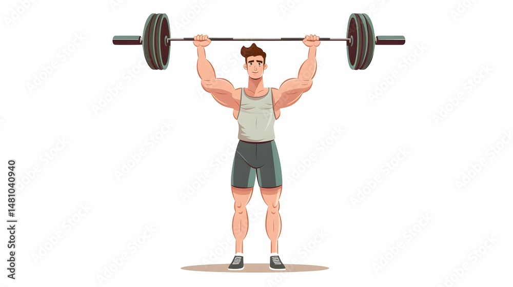 Obraz premium Professional vector illustration of upright row workout exercise for fitness enthusiasts