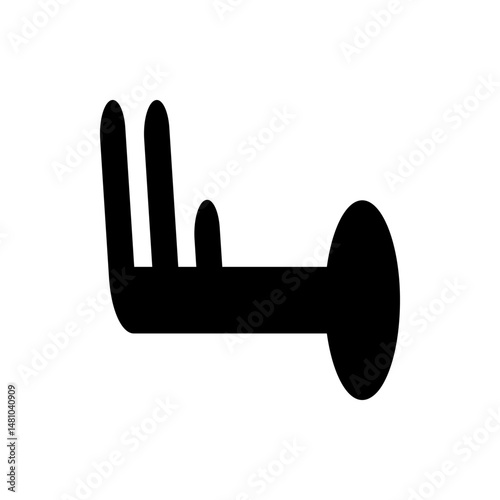 An illustration of a horizontal weather symbol with three vertical lines and a circle on the right side