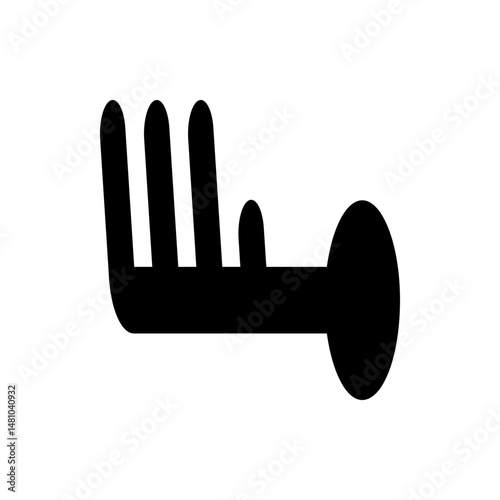 Illustration of a weather symbol showing wind speed with three full barbs and a half barb on a white background