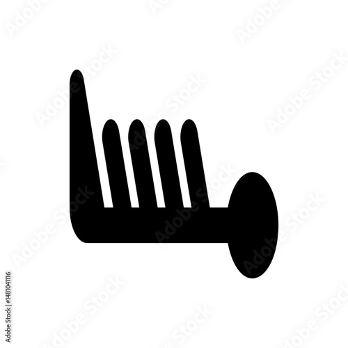 Black and white graphic illustration of a weather symbol depicting moderate or heavy snow shower