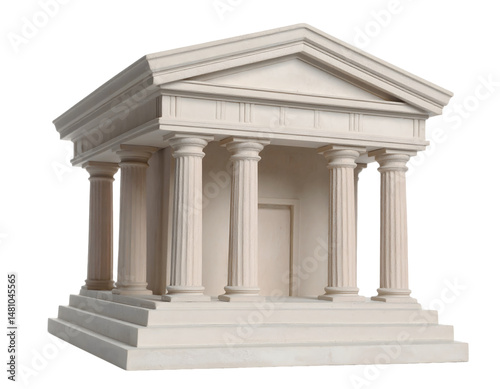 Greek Temple Model: Columns, Design, Architecture, White, Structure, Classic, Building,  Ancient,  Steps,  Temple, Transparent Background