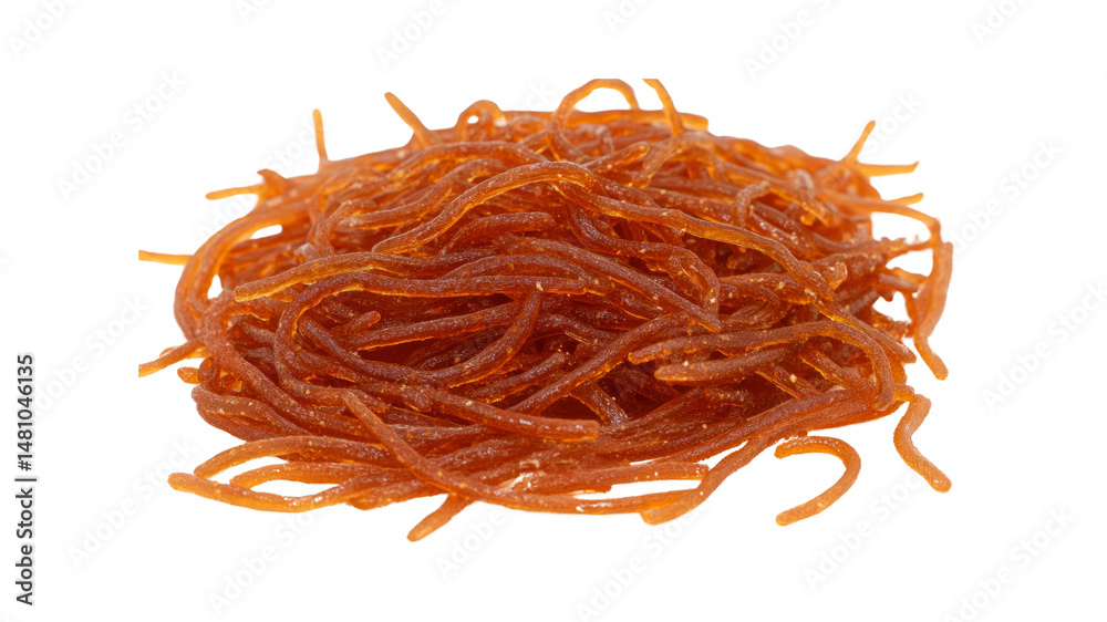 Fototapeta premium Close-up of a Pile of Sweet Brown Candy Strings