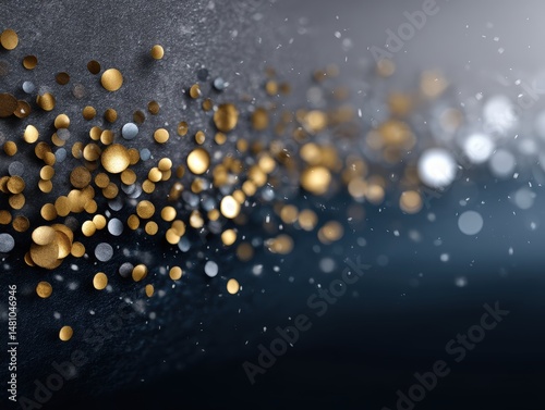 Golden and silver particles...