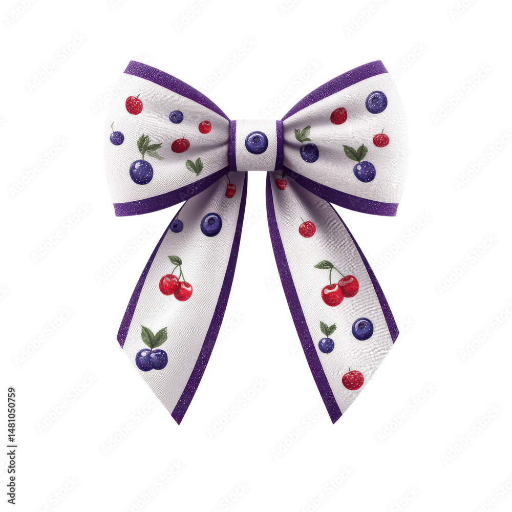 Decorative bow with fruit patterns. Decorative bow with fruit patterns.