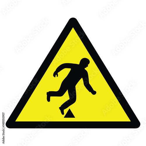 Obstacles warning sign , vector illustration