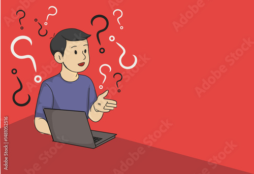 Boy thinking, problem solving, decision making.