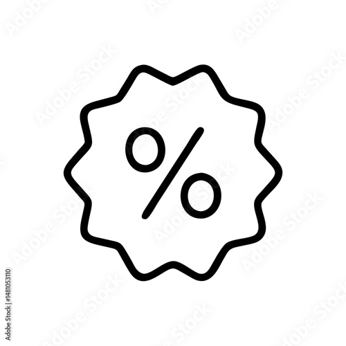 Percentage sign icon representing financial calculations and banking, minimalistic design in black and white
