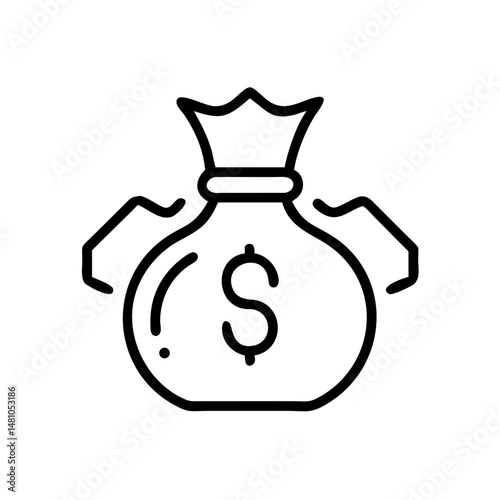 Banking icon in minimalist style representing financial transactions and money management