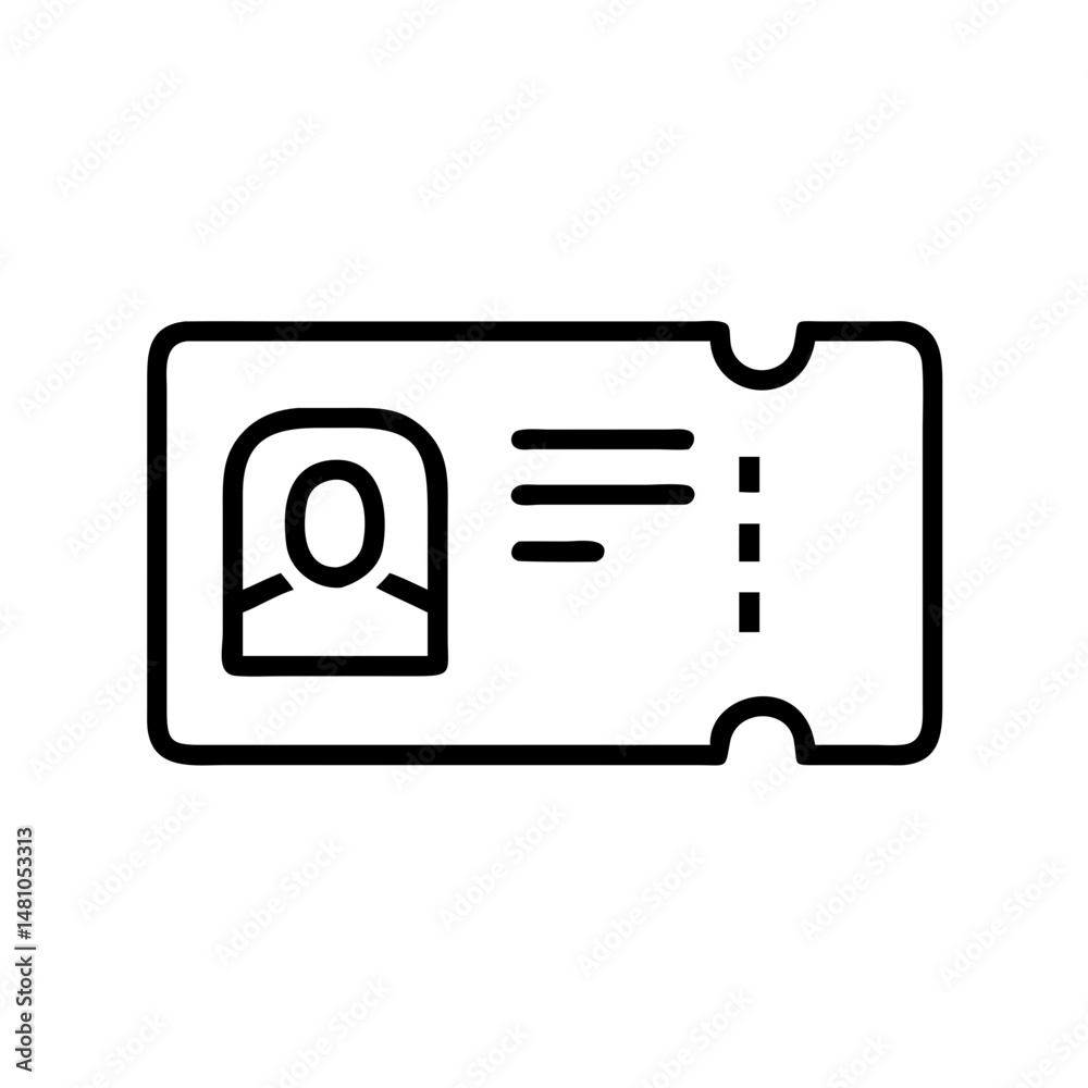 Passbook icon representing banking and financial records, minimalistic design in black and white Passbook icon representing banking and financial records, minimalistic design in black and white