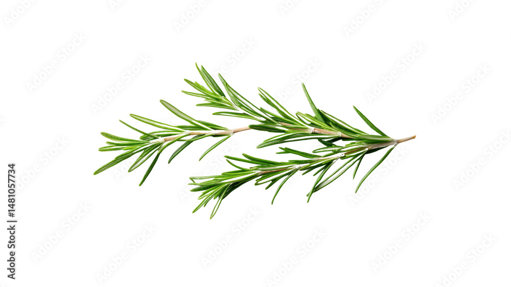 Fototapeta premium Fresh Sprig of Rosemary Herb Isolated on Transparent Background
