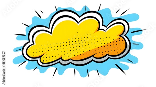 Creative freehand speech bubble with textured cartoon buzz symbol for design projects