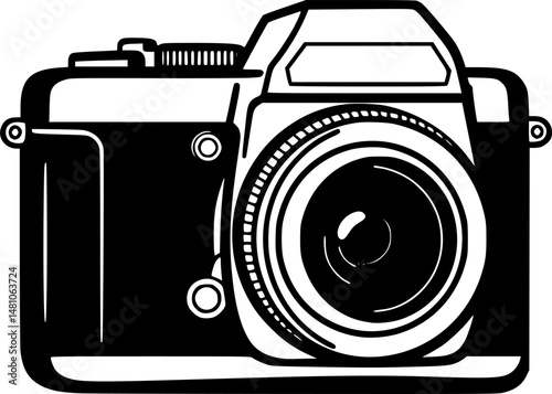 A doodle style icon of capturing camera
