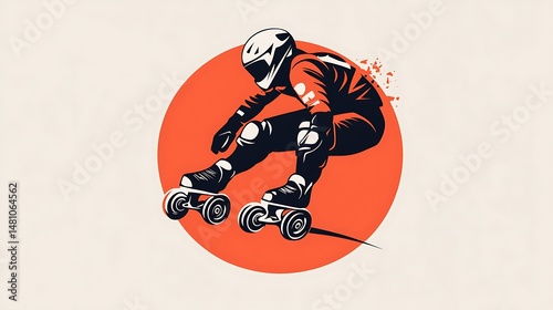 A vector-based logo design of a rollerblade club, offering a modern twist on sport branding photo