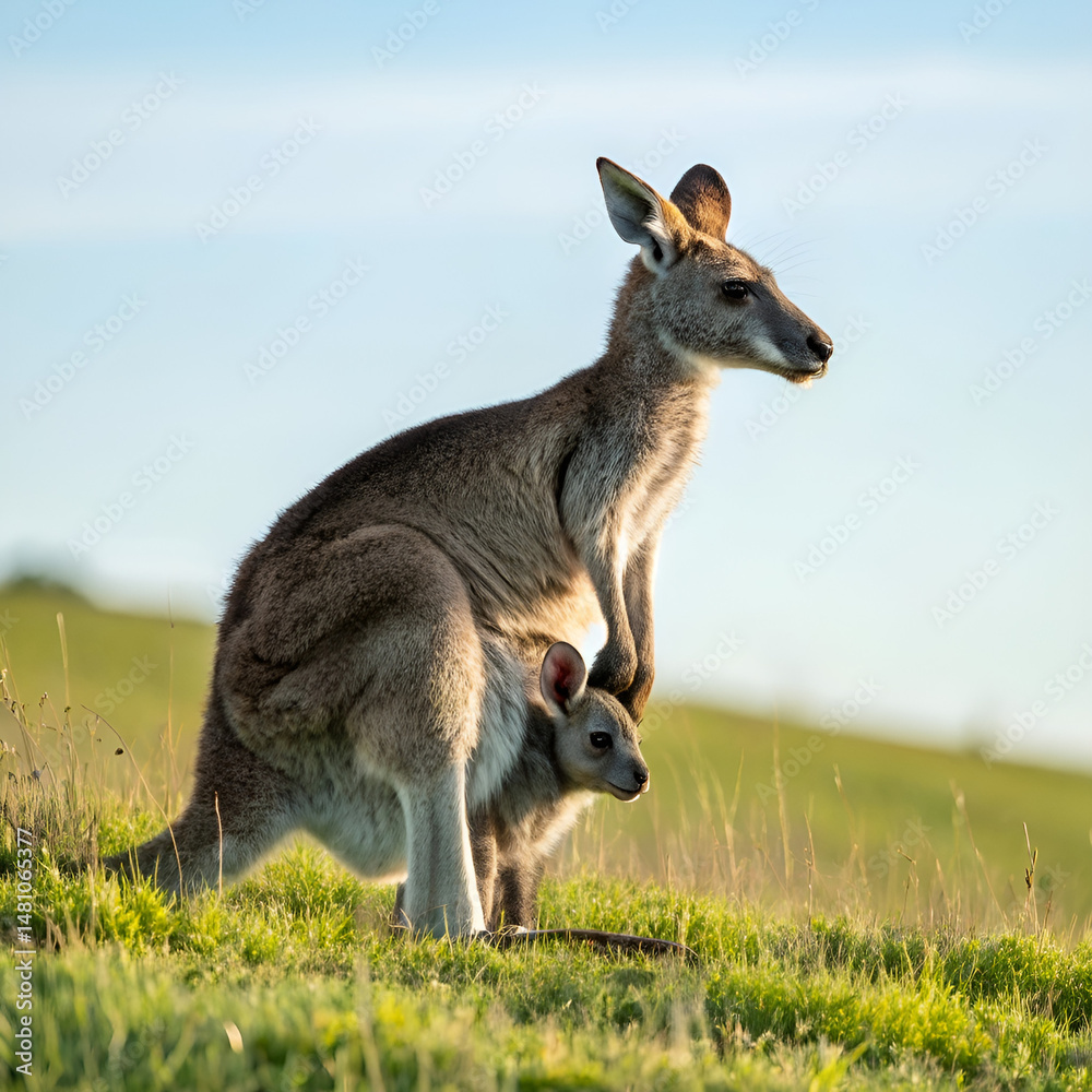 Fototapeta premium kangaroo in the grass