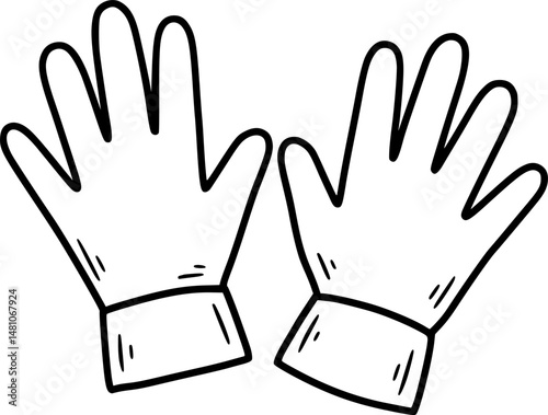 Safety gloves line icon
