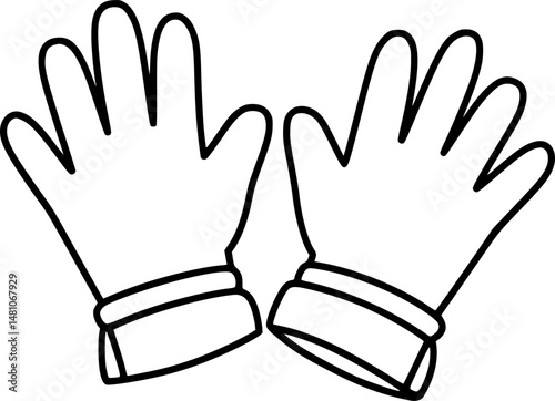 Safety gloves line icon
