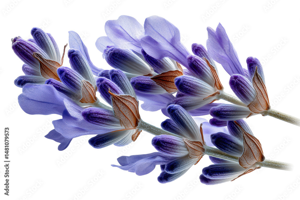 Fototapeta premium Lavender Bloom: A close-up image of lavender blossoms, showcasing the delicate petals in varying shades of purple and green, capturing the essence of natural beauty and tranquility.