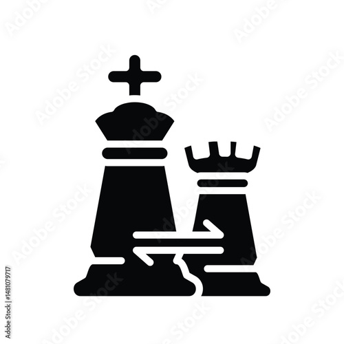 rokade chess strategy solid icon vector design good for web or mobile app