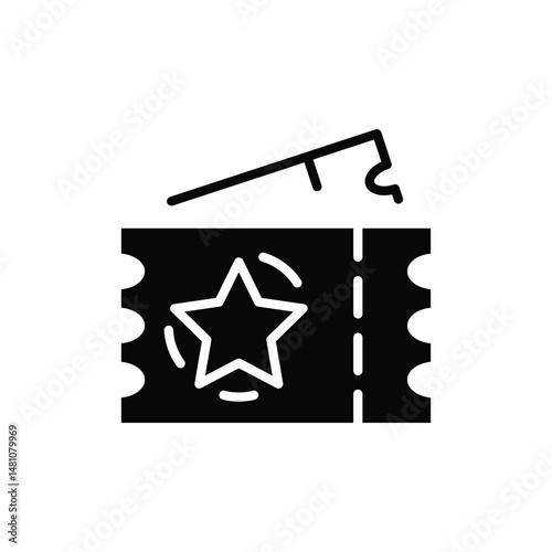 raffle ticket solid icon vector design good for web or mobile app