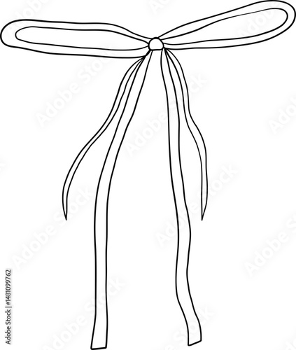 Canvas Print Soft ribbon bow with droopy symmetrical loops