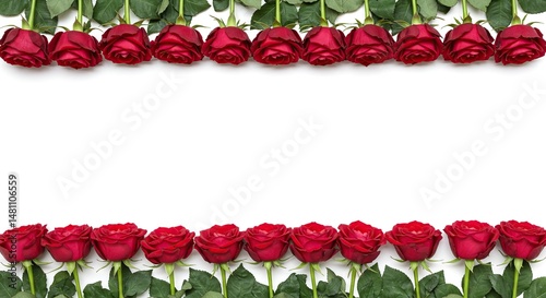 Roses on white backgroud - Floral frame design