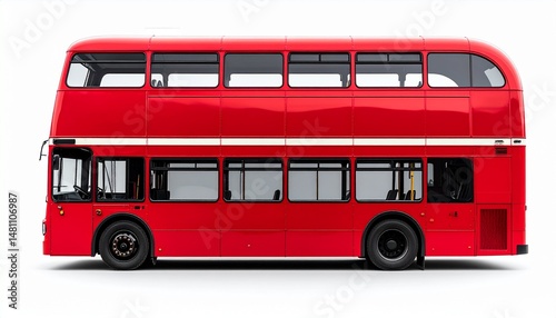 Red Double-Decker Bus Rear View Mockup for City Tours and Urban Views