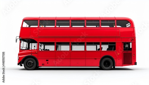 Red Double-Decker Bus Rear View Mockup for City Tours and Urban Views