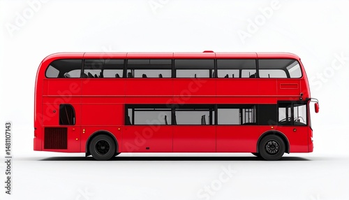 Red Double-Decker Bus Rear View Mockup for City Tours and Urban Views