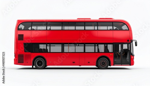 Red Double-Decker Bus Rear View Mockup for City Tours and Urban Views