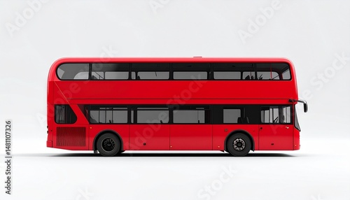 Red Double-Decker Bus Rear View Mockup for City Tours and Urban Views