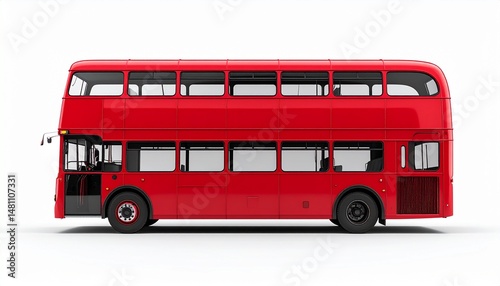 Red Double-Decker Bus Rear View Mockup for City Tours and Urban Views