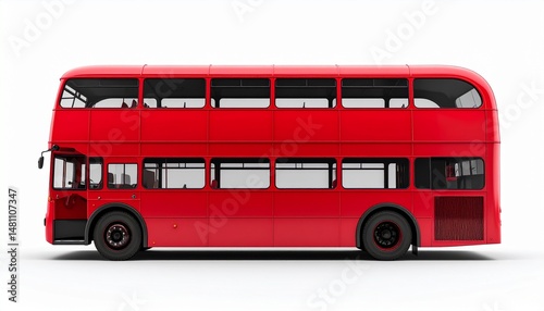 Red Double-Decker Bus Rear View Mockup for City Tours and Urban Views