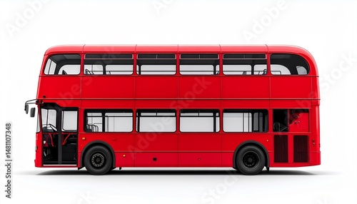Red Double-Decker Bus Rear View Mockup for City Tours and Urban Views