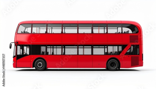 Red Double-Decker Bus Rear View Mockup for City Tours and Urban Views