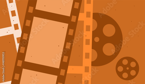 Cinema movie background with film strip vector design