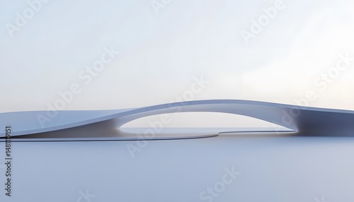 Abstract architectural design of a flowing bridge.