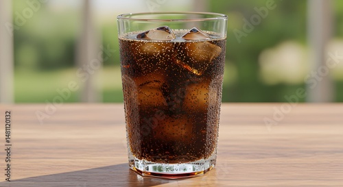 glass of soda with ice