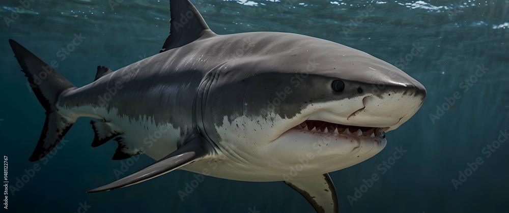 Naklejka premium Bull Shark Close-Up