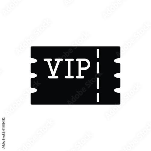 vip ticket solid icon vector design good for web or mobile app
