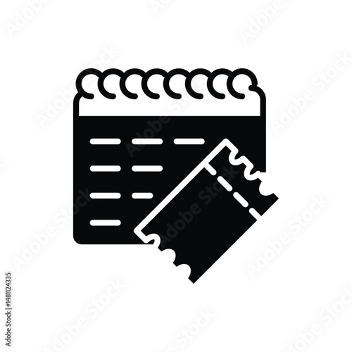 ticket effective date solid icon vector design good for web or mobile app