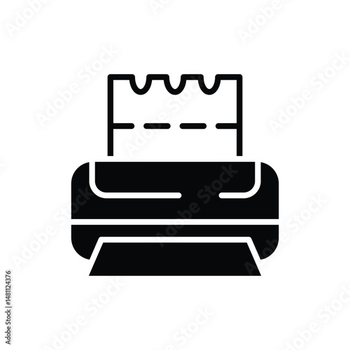 printer barcode ticket solid icon vector design good for web or mobile app